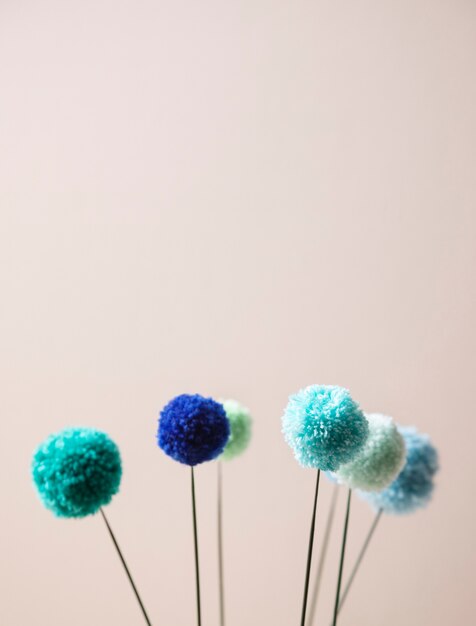 Decorative pom poms used for decorations around the house