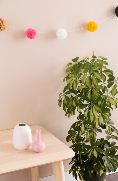 Decorative pom poms used for decorations around the house