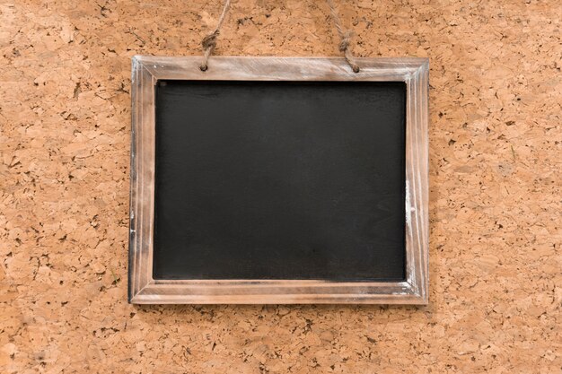 Decorative slate on cork surface