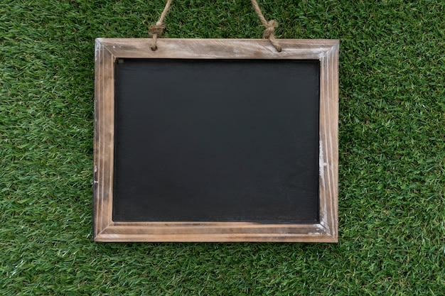 Decorative slate on grass