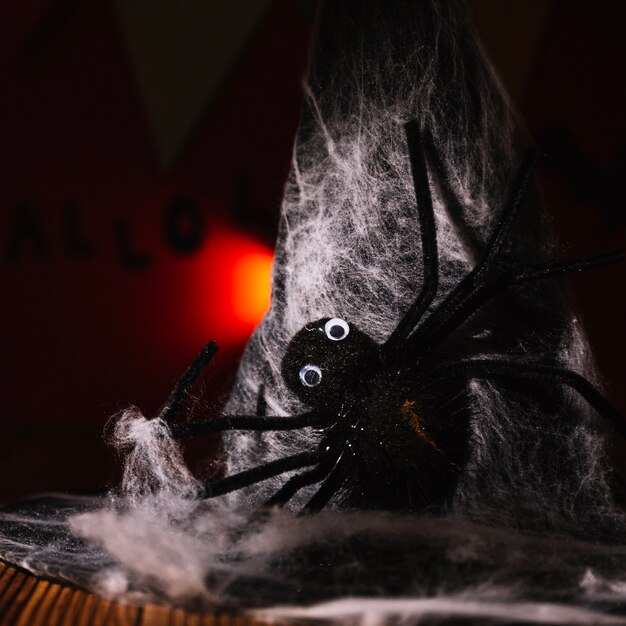 Decorative spider on witch hat