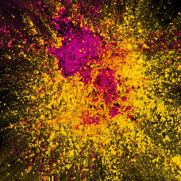 decorative yellow and pink holi powder