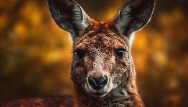Deer ear in focus nature tranquility captured generated by AI