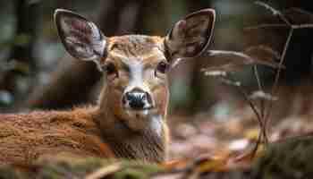 Free photo a deer in the woods with the word deer on the front