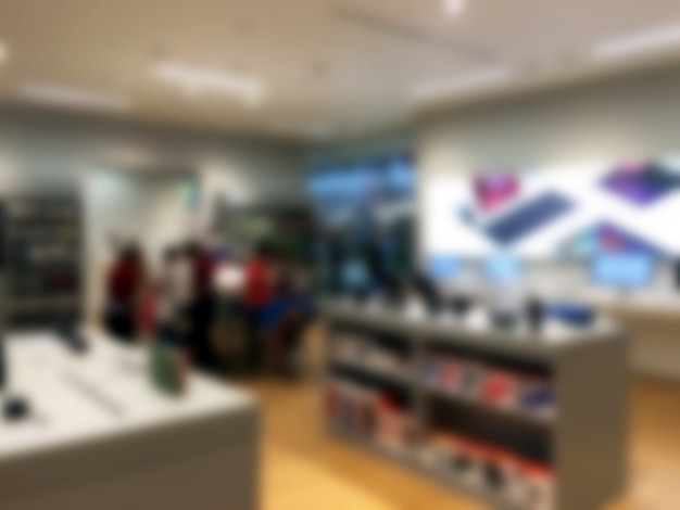 Defocused airport shop