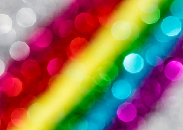 Defocused bedazzling rainbow glitter
