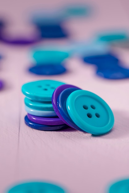 Defocused blue buttons
