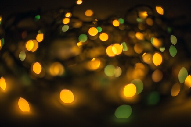 Defocused bokeh lights effect in night city
