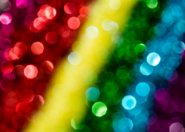 Defocused bright rainbow glitter