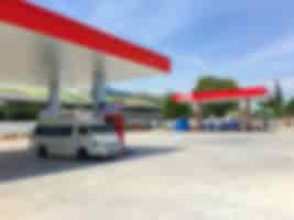 Free photo defocused fuel station