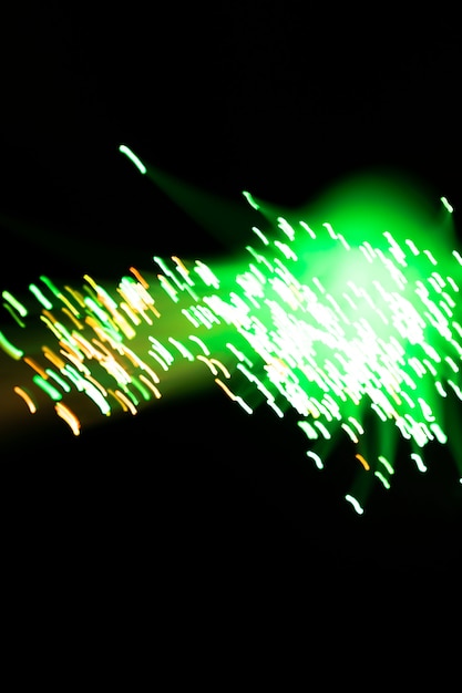 Defocused green optical fibers