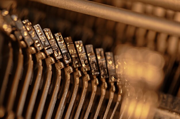 Defocused metallic typesetting letters