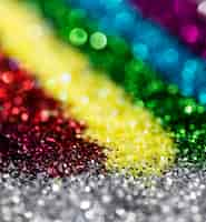 Free photo defocused shimmering rainbow glitter