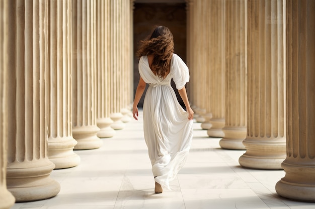 Free photo deity in ancient greek temple