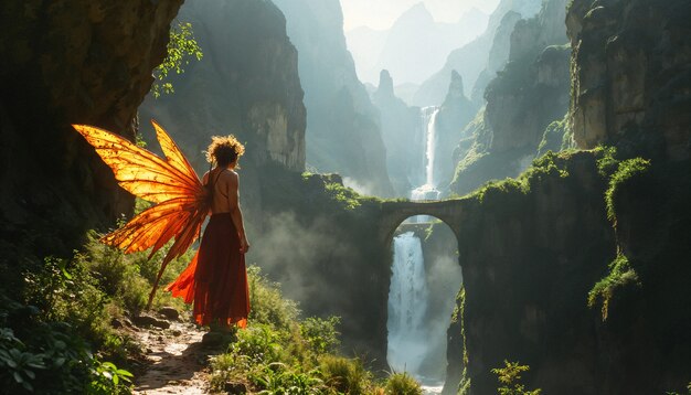 Delicate fairy in nature