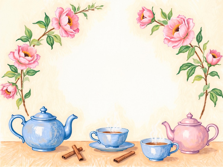 Free Photo delicate floral tea party