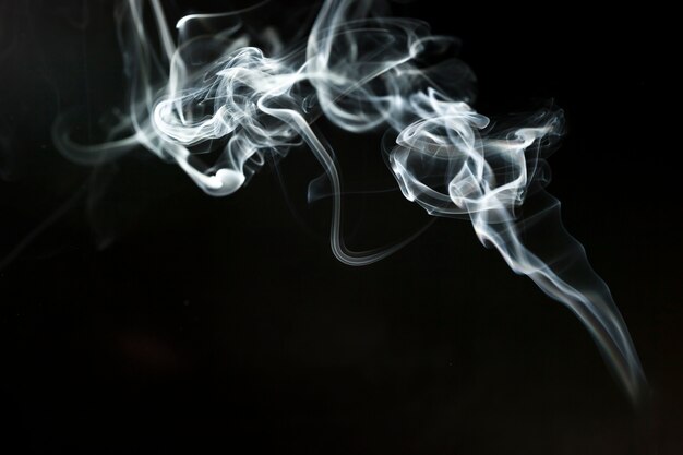 Delicate shape of white smoke