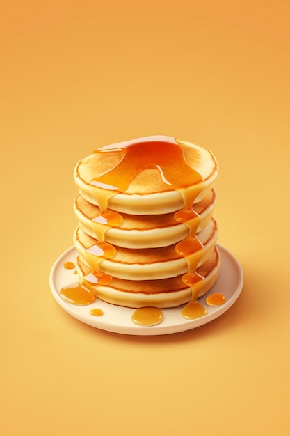 Foto gratuita deliziosi pancake 3d natura morta