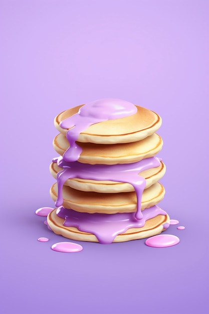 Delicious 3d pancakes still life