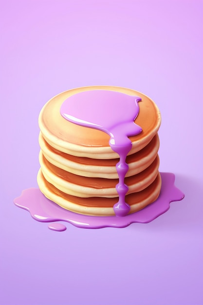 Delicious 3d pancakes still life