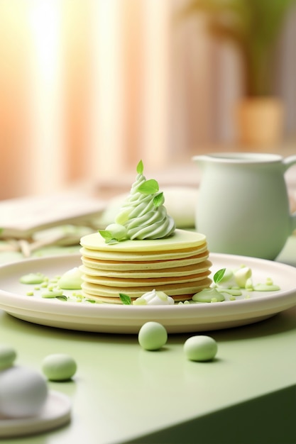 Free photo delicious 3d pancakes still life