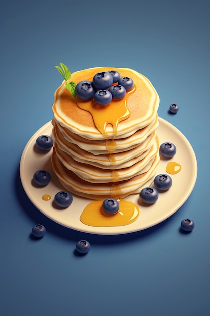 Free photo delicious 3d pancakes still life