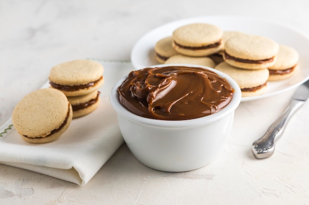 무료 사진 맛있는 alfajores 개념 배열