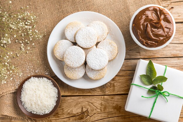 Delicious alfajores concept arrangement