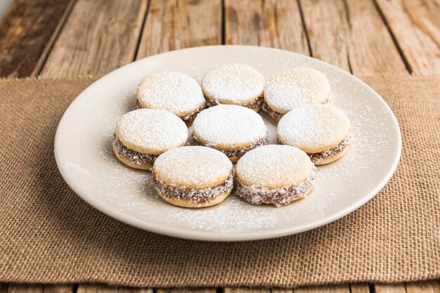 Delicious alfajores concept arrangement