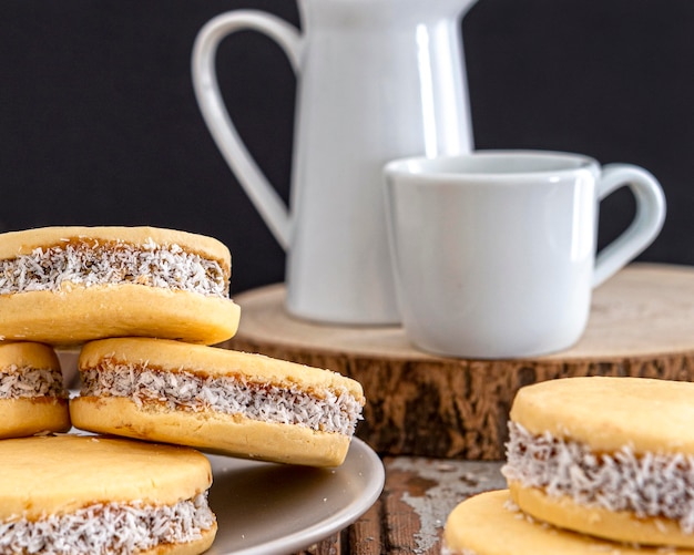 Free photo delicious alfajores cookies concept