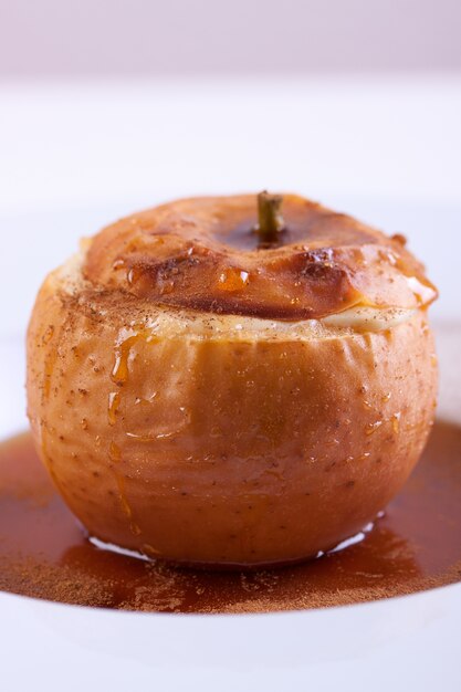 Delicious apple with caramel