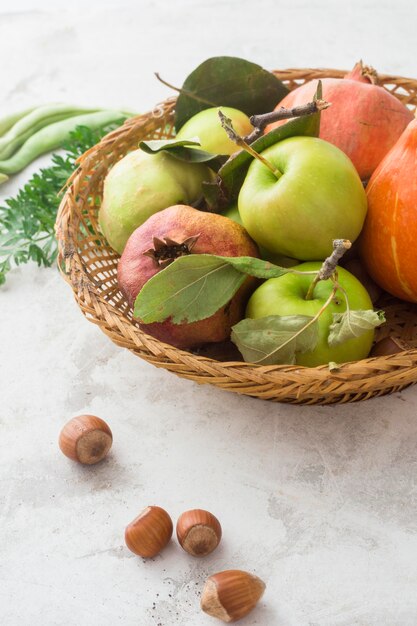 Delicious apples in basket