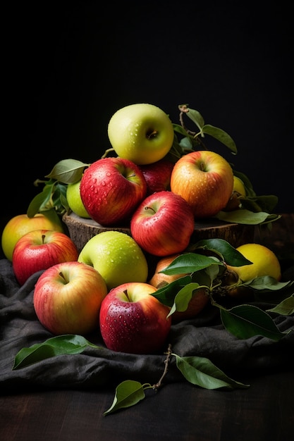 Free photo delicious apples in studio