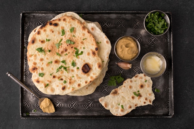 Delicious arrangement of nutritious roti