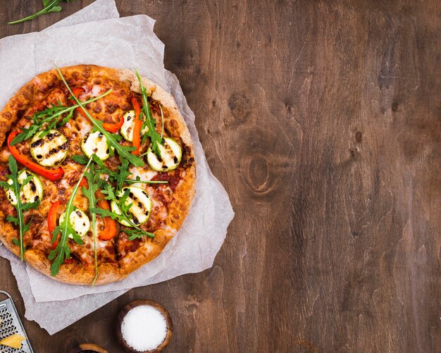 Delicious arugula pizza frame