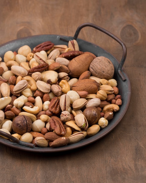 Delicious assortment of organic nuts