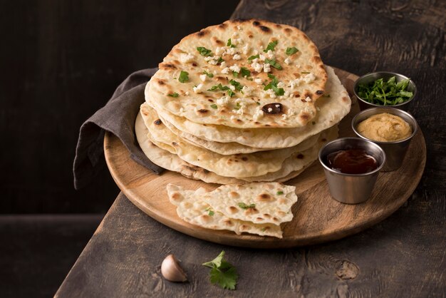 Delicious assortment of traditional roti