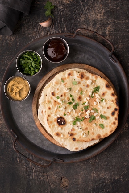 Delicious assortment of traditional roti