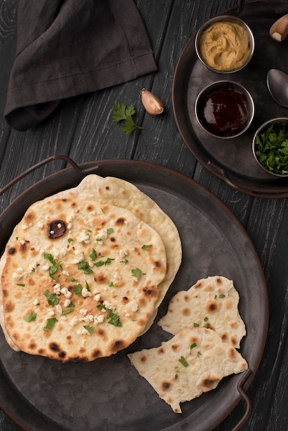 Delicious assortment of traditional roti