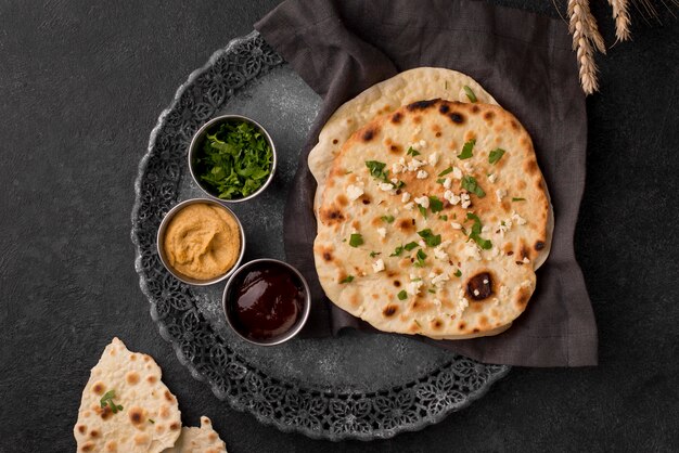 Delicious assortment of traditional roti