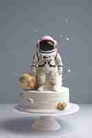 Free photo delicious  astronaut 3d cake