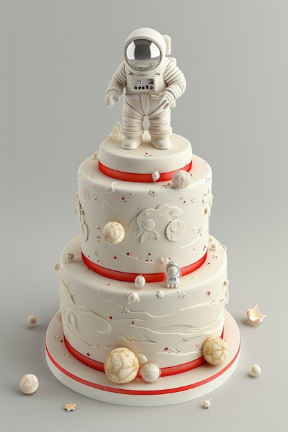 Free photo delicious  astronaut 3d cake