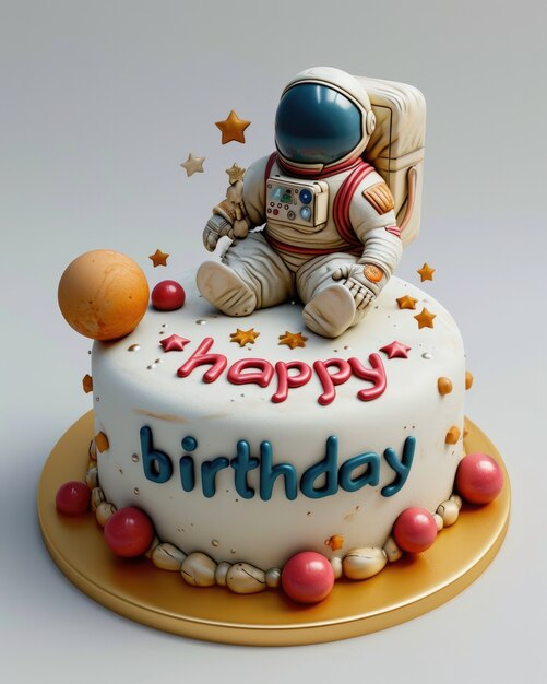 Free photo delicious  astronaut 3d cake