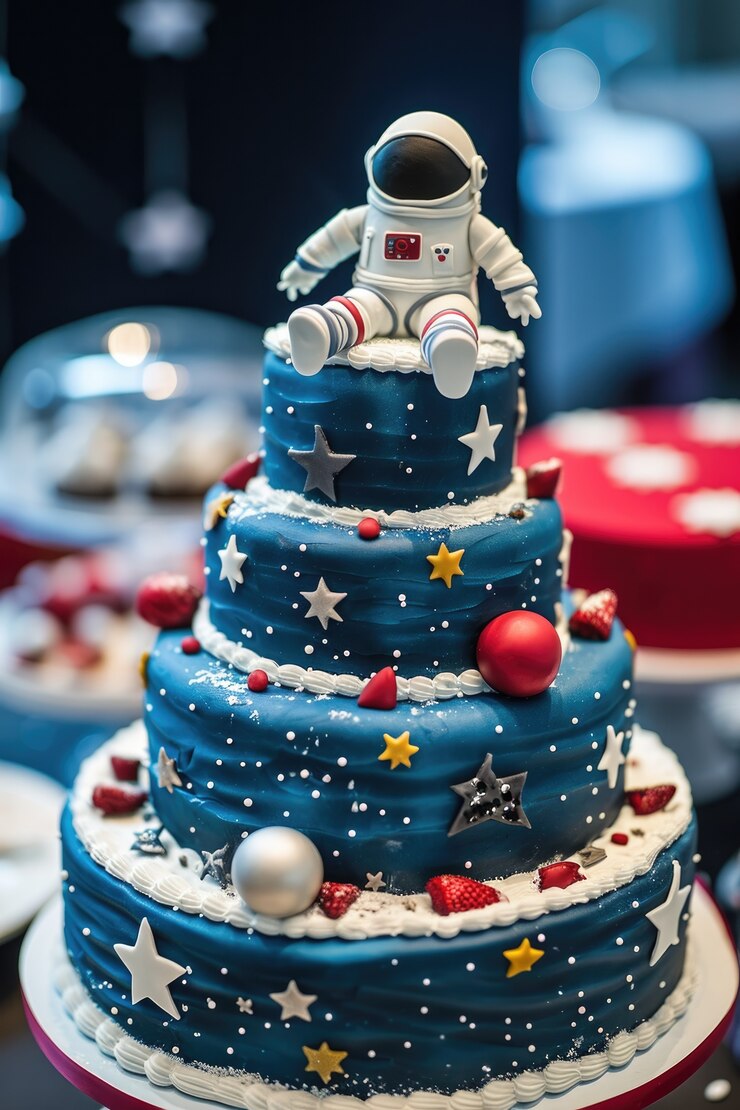 Free Photo delicious  astronaut 3d cake