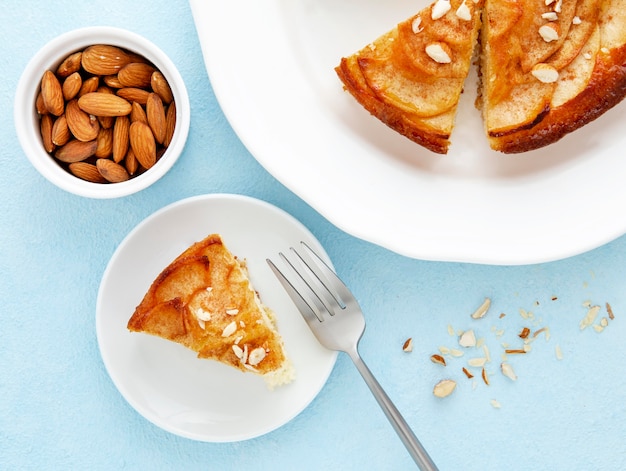 Delicious autumn pie with almonds