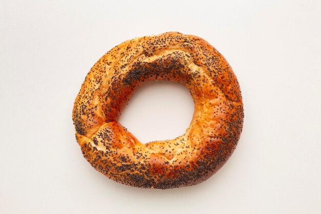 Delicious bagel with poppy seeds