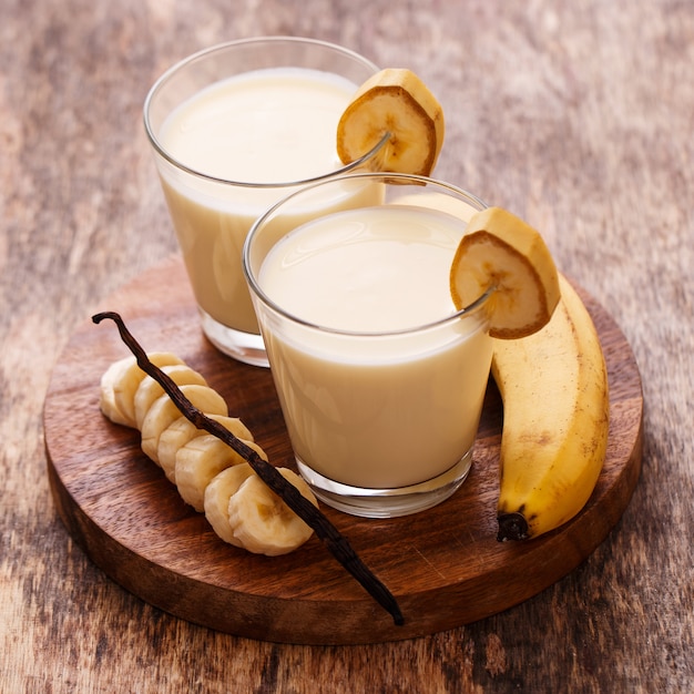 Delicious banana milkshake