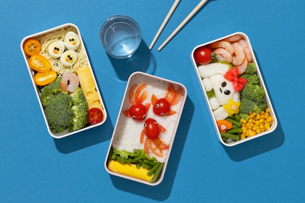 Delicious bento box arrangement