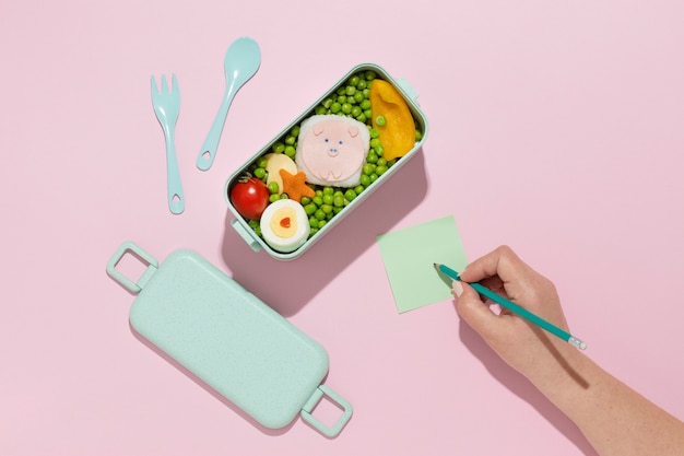 Delicious bento box composition