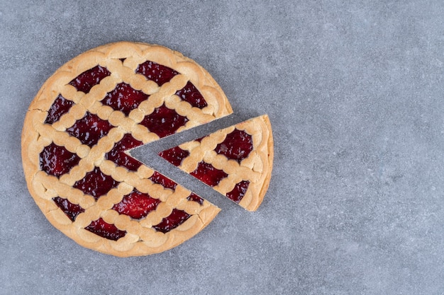 Free photo delicious berry pie on marble surface